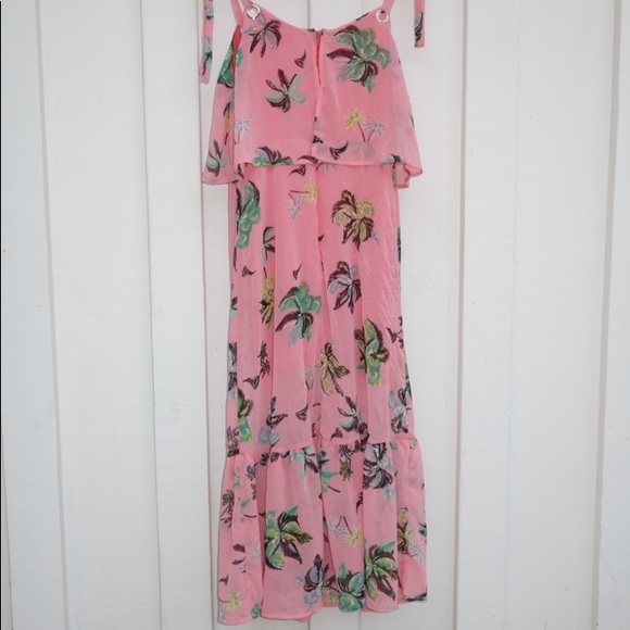 LINE+DOT Pink Dress with Palm Trees Print. - Picture 4 of 5